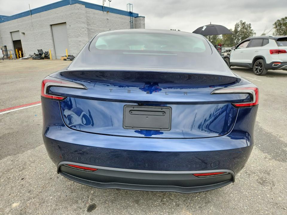2026 Tesla Model 3 VIN 5YJ3E1EA2TF206707 COPART salvage auction — FRONT END, Ca - Salvage Certificate, sold $15,000 on 2026-10-08 (photo 6)