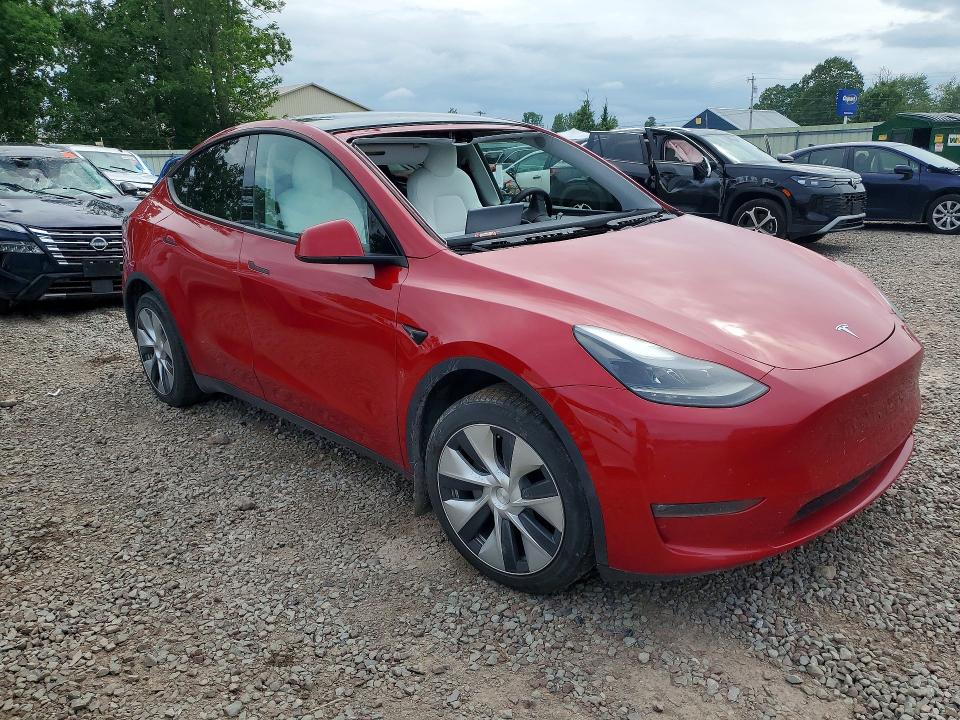 2022 Tesla Model y VIN 7SAYGDEE7NF521383 COPART salvage auction — FRONT END, Ny - Mv-907A Salvage Certificate, sold $250 on 2026-07-29 (photo 4)