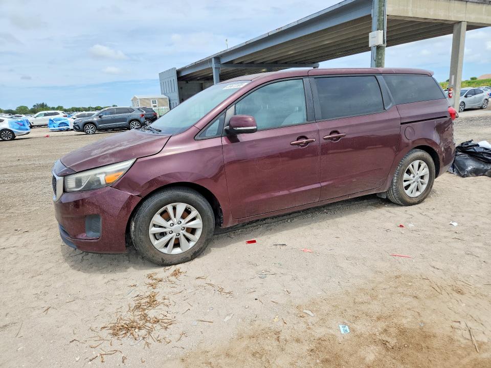 2017 Kia SEDONA VIN KNDMB5C16H6241163 COPART salvage auction — FRONT END, Fl - Certificate Of Title, sold $1,250 on 2026-07-30 (photo 1)