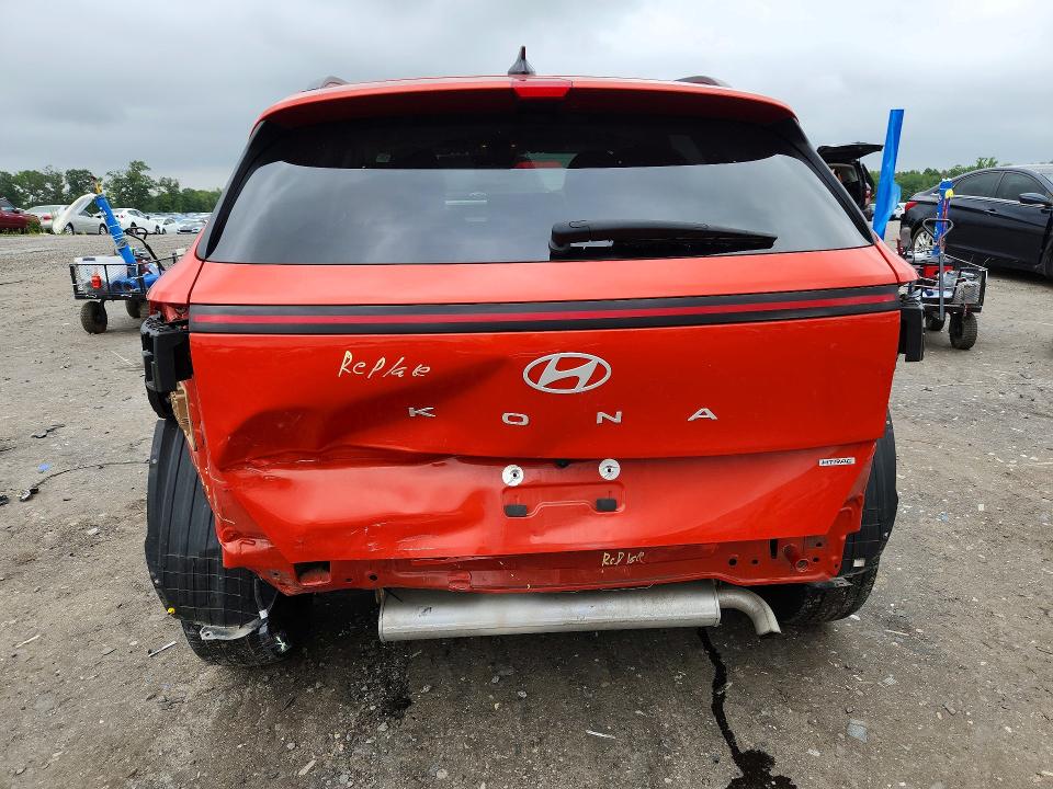 2024 Hyundai Kona VIN KM8HBCAB4RU093962 COPART salvage auction — REAR END, VA - CERTIFICATE OF TITLE, sold $5,300 on 2026-07-20 (photo 6)