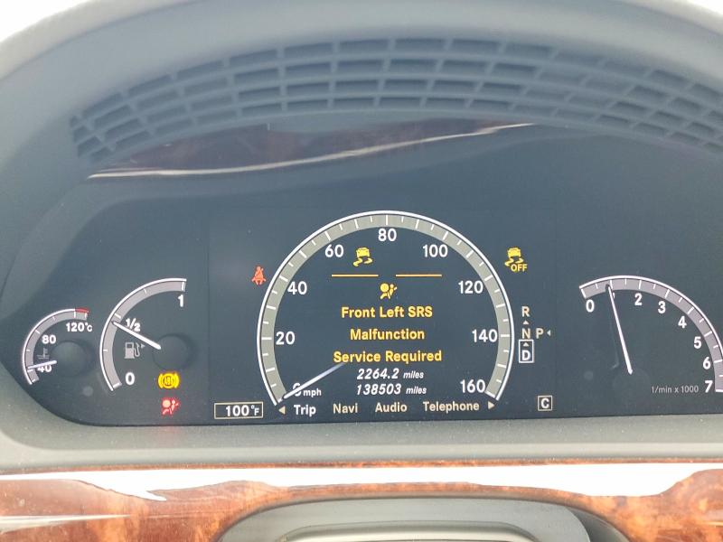 2010 Mercedes-benz S class VIN WDDNG8GB9AA329773 COPART salvage auction — REAR END, FL - CERT OF TITLE SLVG REBUILDABLE, sold $4,350 on 2026-08-04 (photo 9)