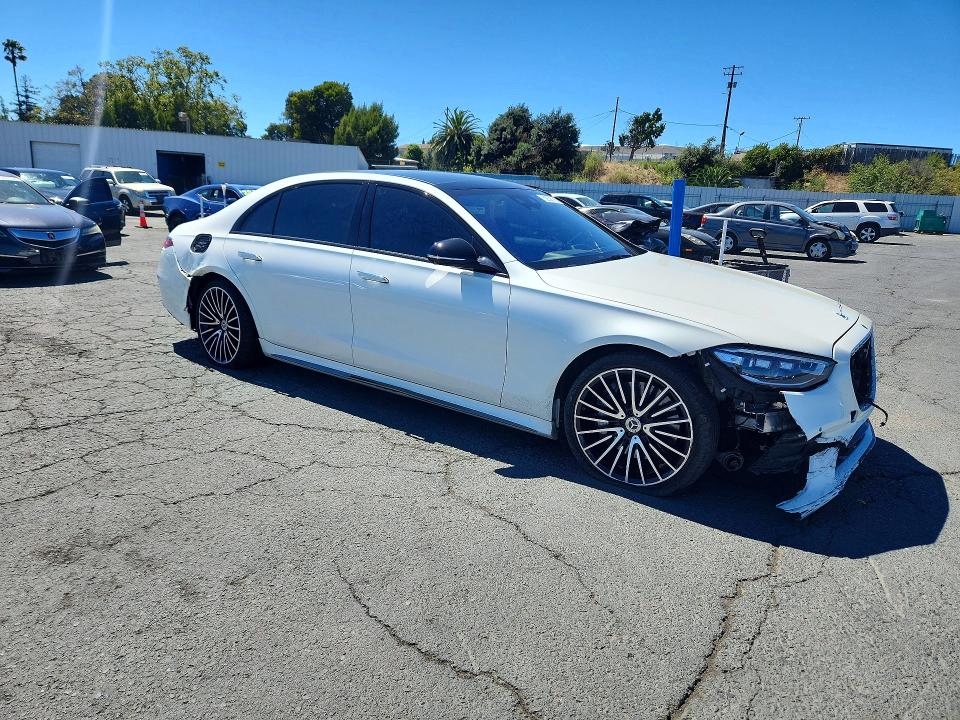 2023 Mercedes-benz S-klasse VIN W1K6G6DB8PA180679 COPART salvage auction — FRONT END, Ca - Salvage Certificate, sold $32,750 on 2026-07-31 (photo 4)