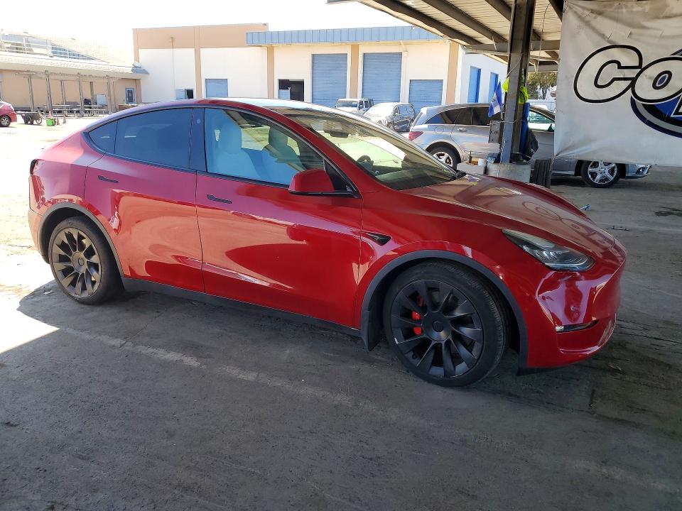 2021 Tesla Model y VIN 5YJYGDEF7MF095893 COPART salvage auction — FRONT END, Ca - Salvage Certificate, sold $5,800 on 2026-07-23 (photo 4)