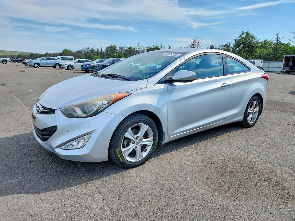 2013 Hyundai Elantra VIN KMHDH6AE7DU020487 COPART salvage auction — REAR END, NY - MV-907A SALVAGE CERTIFICATE, sold $750 on 2026-07-27 (photo 1)