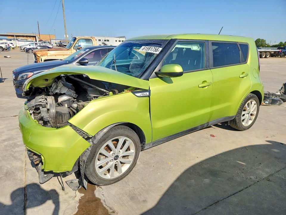 2019 Kia Soul VIN KNDJP3A57K7911853 COPART salvage auction — FRONT END, TX - SALVAGE VEHICLE TITLE (P), sold $1,600 on 2026-07-27 (photo 1)