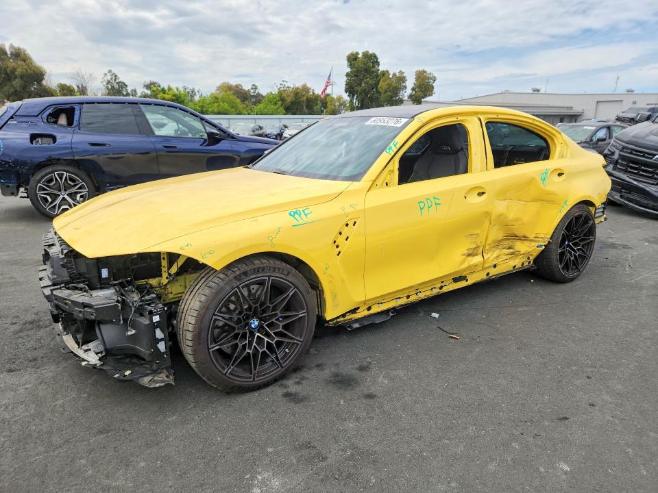 2023 BMW M3 VIN WBS43AY01PFN90020 COPART salvage auction — SIDE, Ca - Salvage Certificate, sold $49,250 on 2026-08-19 (photo 1)