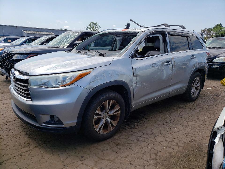 2015 Toyota Highlander VIN 5TDJKRFHXFS102637 COPART salvage auction — SIDE, Ct - Cert Of Title-Salvage, sold $6,100 on 2026-07-10 (photo 1)