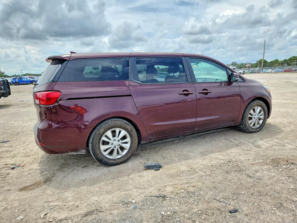 2017 Kia SEDONA VIN KNDMB5C16H6241163 COPART salvage auction — FRONT END, Fl - Certificate Of Title, sold $1,250 on 2026-07-30 (photo 3)