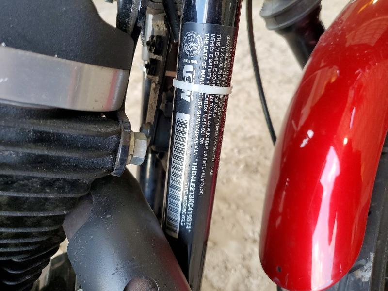 2019 Harley-davidson Iron VIN 1HD4LE213KC419374 COPART salvage auction — SIDE, Tx - Certificate Of Title, sold $50 on 2026-07-30 (photo 8)