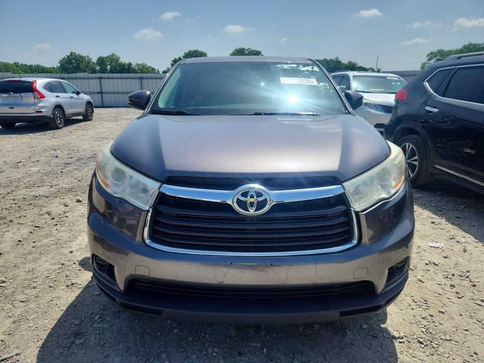 2014 Toyota Highlander VIN 5TDZARFH3ES005803 COPART salvage auction — MECHANICAL, Oh - Certificate Of Title (P), sold $7,300 on 2026-07-27 (photo 5)