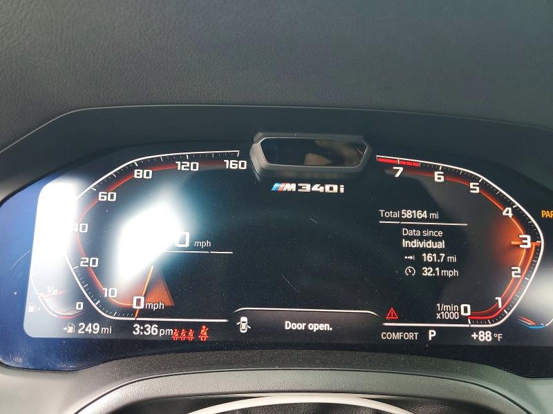 2020 BMW M340i VIN 3MW5U7J01L8B44598 COPART salvage auction — REAR END, Ca - Salvage Certificate, sold $21,700 on 2026-07-31 (photo 9)