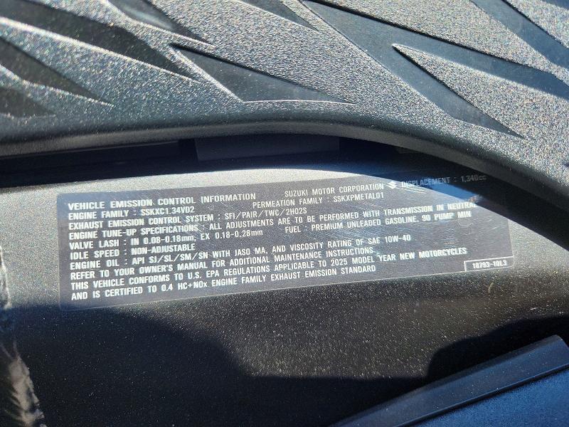 2025 Suzuki Gsx1300 VIN JS1EJ11B1S7100850 COPART salvage auction — NORMAL WEAR, Ny - Mv-907A Salvage Certificate, sold $5,100 on 2026-07-27 (photo 8)