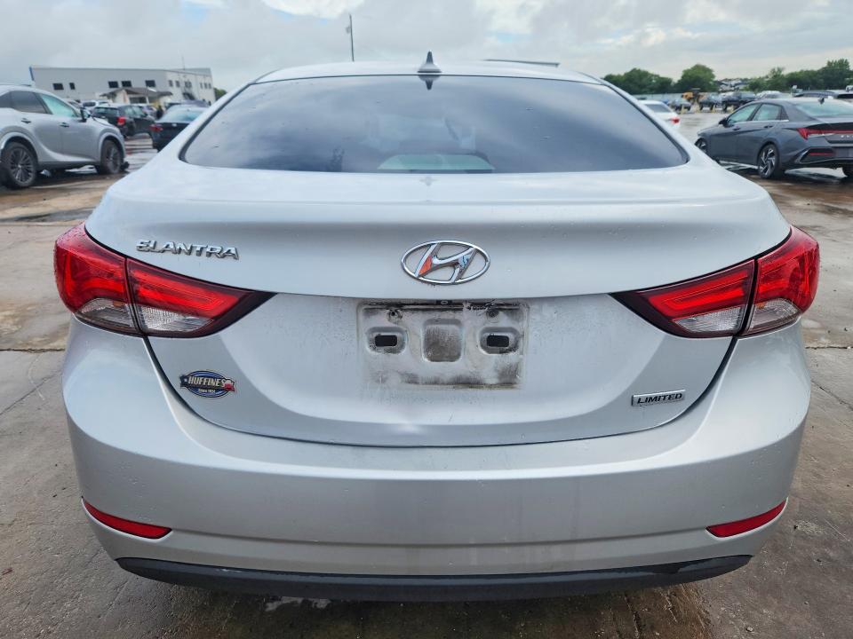 2016 Hyundai Elantra VIN KMHDH4AE7GU553397 COPART salvage auction — FRONT END, TX - SALVAGE VEHICLE TITLE (P), sold $900 on 2026-07-27 (photo 6)