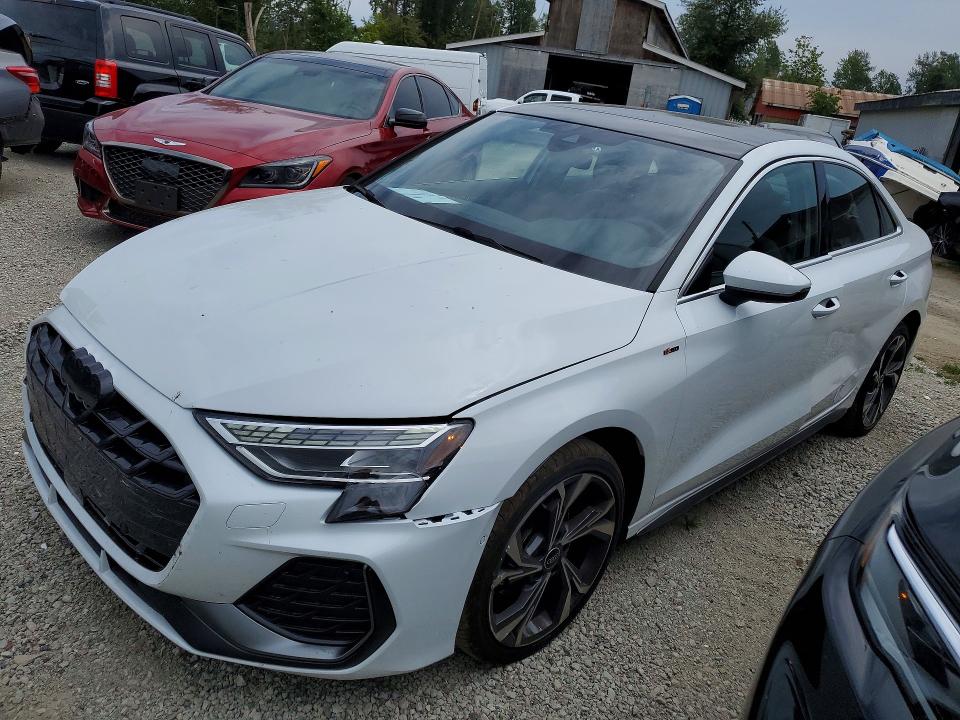 2025 Audi A3 VIN WAULUCGY4SA121994 COPART salvage auction — SIDE, Ab - Oop - Active, sold $16,500 on 2026-07-29 (photo 1)