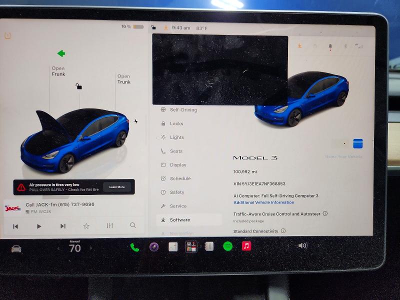 2022 Tesla Model 3 VIN 5YJ3E1EA7NF368853 COPART salvage auction — REAR END, MO - CERTIFICATE OF TITLE, sold $8,600 on 2026-07-15 (photo 9)