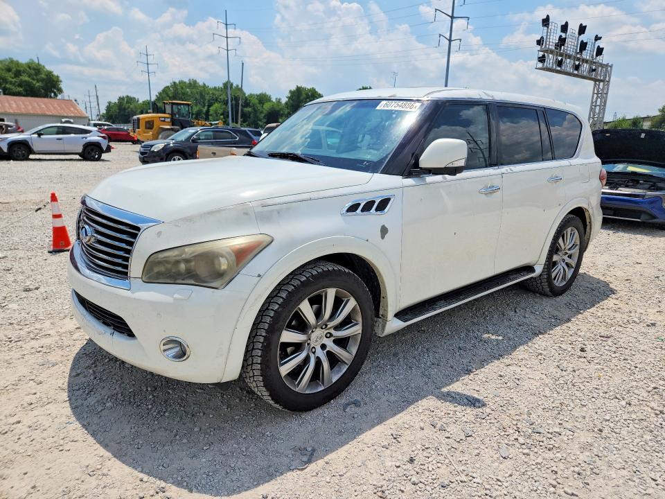 2012 Infiniti Qx56 VIN JN8AZ2NF0C9516141 COPART salvage auction — FRONT END, Oh - Certificate Of Title, sold $1,300 on 2026-07-31 (photo 1)