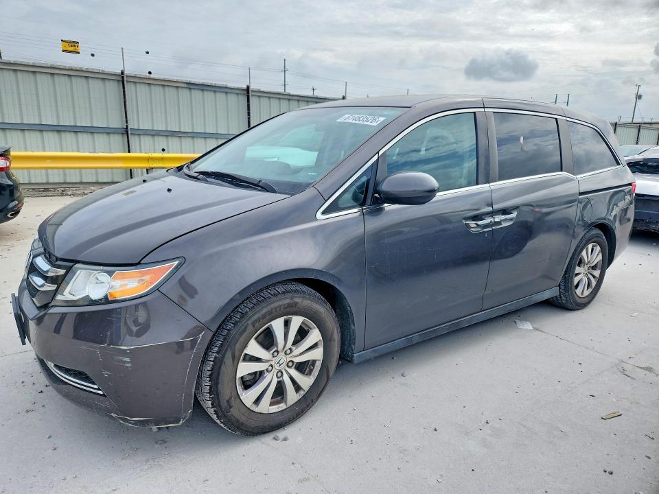 2014 Honda Odyssey VIN 5FNRL5H49EB025247 COPART salvage auction — FRONT END, Tx - Salvage Vehicle Title, sold $4,400 on 2026-07-31 (photo 1)
