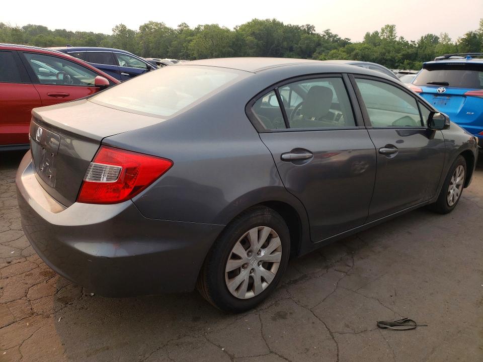 2012 Honda Civic VIN 2HGFB2F53CH558073 COPART salvage auction — FRONT END, Ct - Certificate Of Title, sold $1,250 on 2026-07-31 (photo 3)