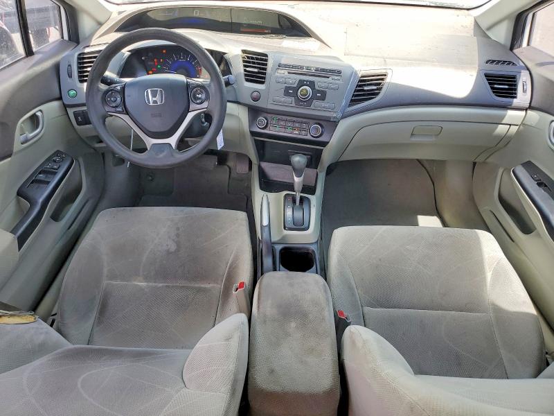 2012 Honda Civic VIN 2HGFB2F53CH598363 COPART salvage auction — FRONT END, Tx - Salvage Vehicle Title, sold $1,150 on 2026-07-31 (photo 8)