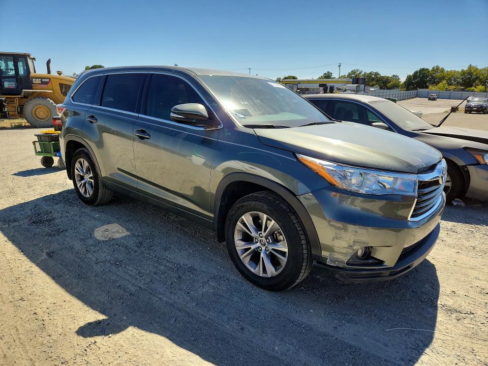 2016 Toyota Highlander VIN 5TDZKRFH1GS171236 COPART salvage auction — FRONT END, Ca - Salvage Certificate, sold $7,700 on 2026-07-23 (photo 4)