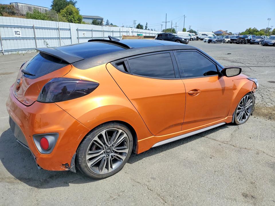 2016 Hyundai Veloster VIN KMHTC6AE4GU295197 COPART salvage auction — FRONT END, Ca - Salvage Certificate, sold $650 on 2026-07-17 (photo 3)