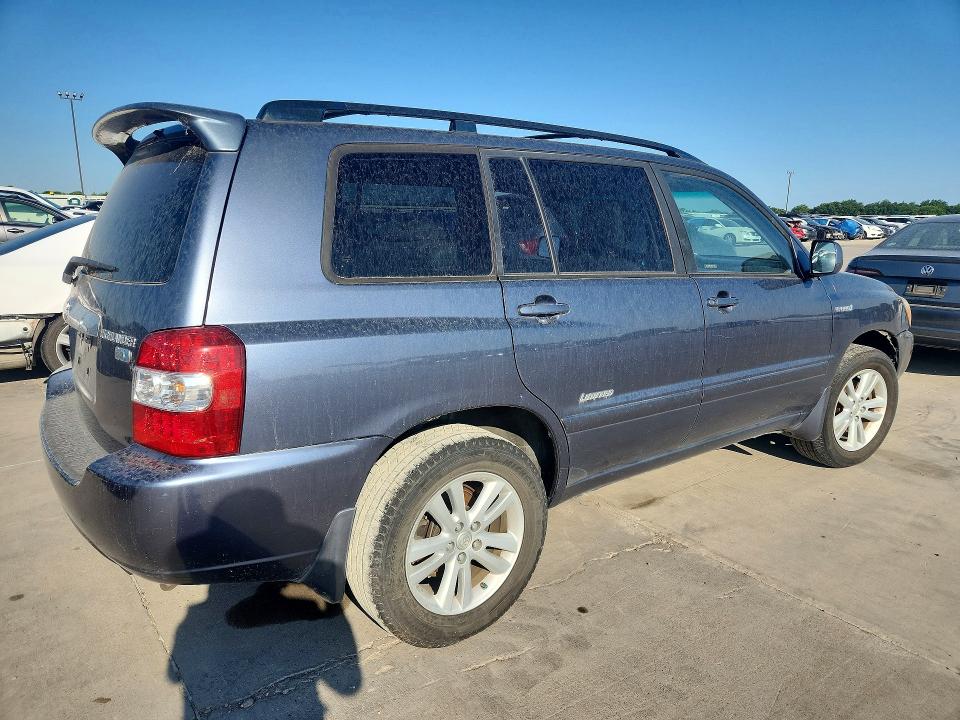 2006 Toyota Highlander hybrid VIN JTEDW21A660016405 COPART salvage auction — MINOR DENT/SCRATCHES, TX - CERTIFICATE OF TITLE, sold $925 on 2026-07-21 (photo 3)