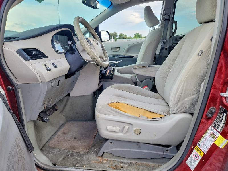 2014 Toyota Sienna VIN 5TDKK3DCXES486104 COPART salvage auction — FRONT END, Fl - Certificate Of Title, sold $1,600 on 2026-07-31 (photo 7)