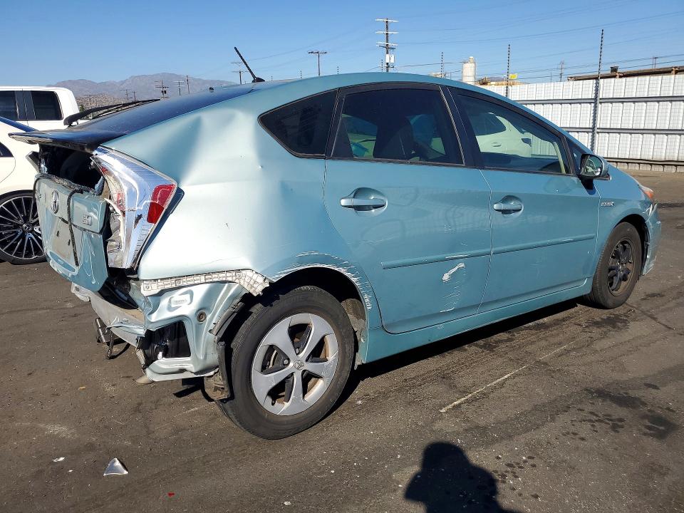 2014 Toyota Prius VIN JTDKN3DU1E1829038 COPART salvage auction — REAR END, Ca - Salvage Certificate, sold $3,200 on 2026-07-15 (photo 3)