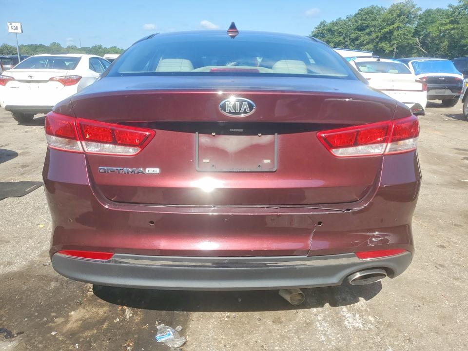 2018 Kia Optima VIN 5XXGT4L34JG233317 COPART salvage auction — VANDALISM, Ga - Cert Of Title-Salvage, sold $900 on 2026-07-24 (photo 6)