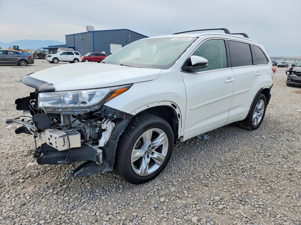 2019 Toyota Highlander VIN 5TDDZRFH9KS931346 COPART salvage auction — FRONT END, Ut - Salvage Certificate, sold $10,200 on 2026-08-21 (photo 1)