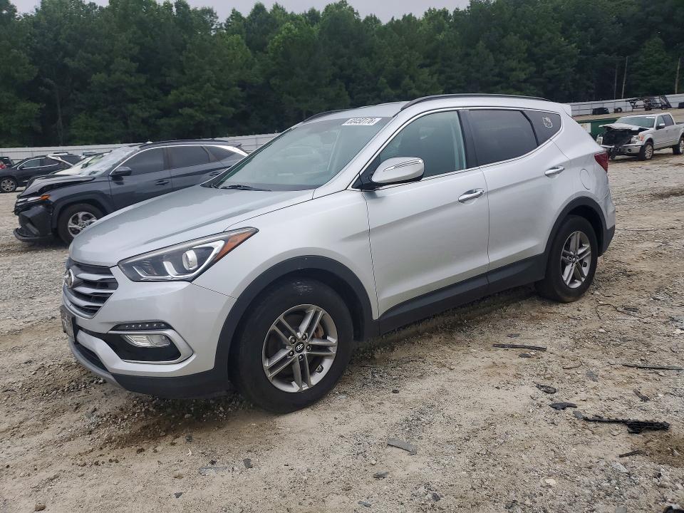 2018 Hyundai Santa fe VIN 5XYZU3LBXJG562221 COPART salvage auction — REAR END, GA - CERT OF TITLE-COURT ORDER, sold $3,200 on 2026-07-22 (photo 1)