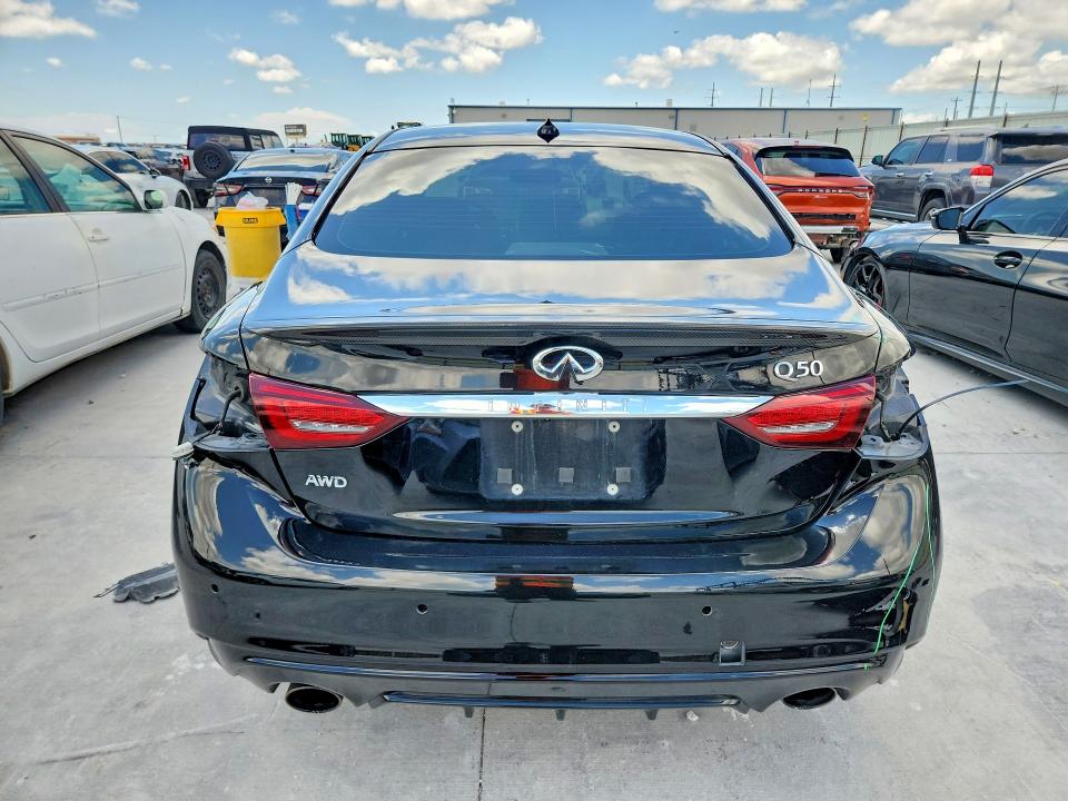 2021 Infiniti Q50 VIN JN1EV7CR0MM754964 COPART salvage auction — REAR END, Tx - Salvage Vehicle Title, sold $925 on 2026-07-28 (photo 6)