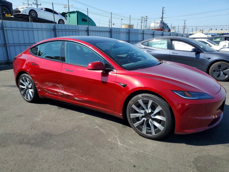 2024 Tesla Model 3 VIN 5YJ3E1EA5RF725095 COPART salvage auction — SIDE, Ca - Salvage Certificate, sold $5,200 on 2026-07-27 (photo 4)