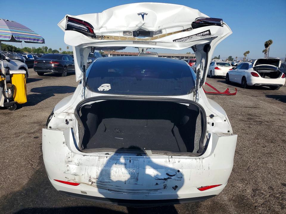 2018 Tesla Model 3 VIN 5YJ3E1EB7JF100047 COPART salvage auction — REAR END, Ca - Salvage Certificate, sold $5,500 on 2026-07-28 (photo 6)