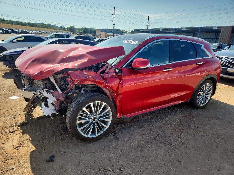 2024 Infiniti Qx50 VIN 3PCAJ5DB0RF101080 COPART salvage auction — FRONT END, Co - Salvage Title, sold $2,700 on 2026-08-31 (photo 1)