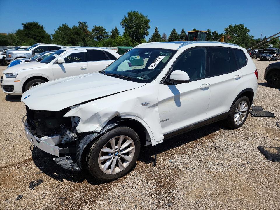 2016 BMW X3 VIN 5UXWX9C56G0D68082 COPART salvage auction — SIDE, IL - SALVAGE CERTIFICATE, sold $250 on 2026-07-30 (photo 1)