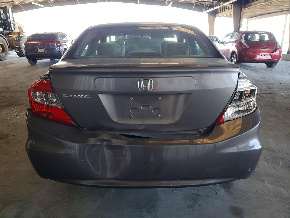 2012 Honda Civic VIN 2HGFB2F56CH594694 COPART salvage auction — REAR END, Ca - Salvage Certificate, sold $1,400 on 2026-07-23 (photo 6)