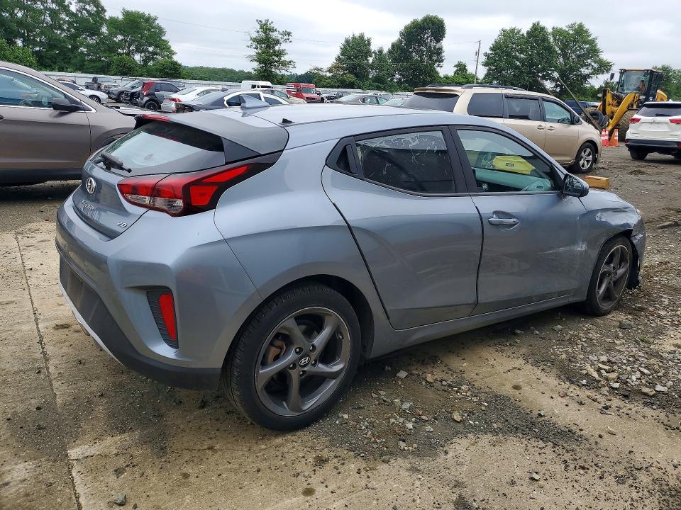 2019 Hyundai Veloster VIN KMHTG6AF1KU017962 COPART salvage auction — UNDERCARRIAGE, Nj - Cert Of Title-Salvage, sold $2,100 on 2026-07-22 (photo 3)