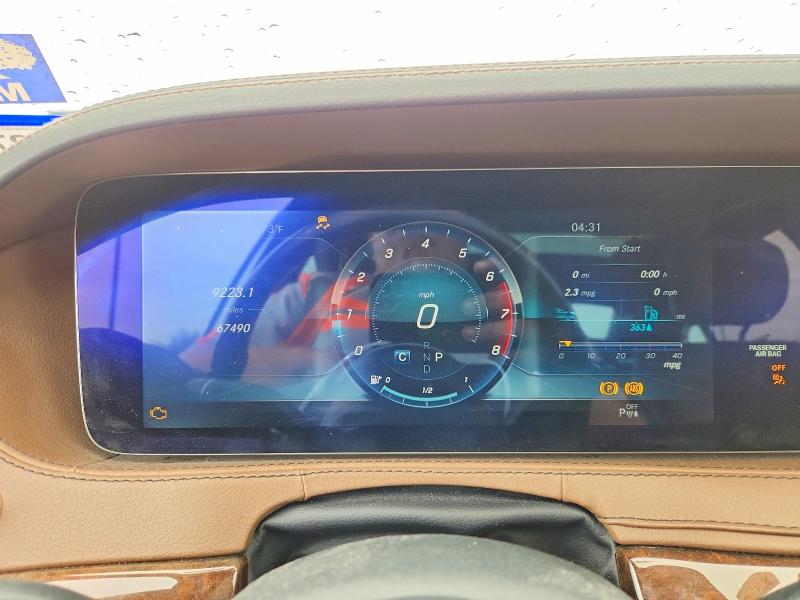 2018 Mercedes-benz S-klasse VIN WDDUG6GB7JA326578 COPART salvage auction — WATER/FLOOD, Salvage Title, sold $11,400 on 2026-07-30 (photo 9)
