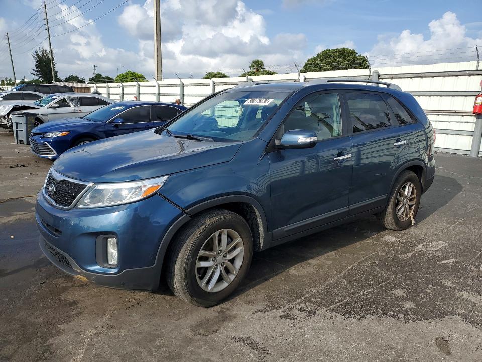2014 Kia Sorento VIN 5XYKT4A60EG502101 COPART salvage auction — FRONT END, Fl - Cert Of Title Slvg Rebuildable, sold $1,300 on 2026-07-29 (photo 1)
