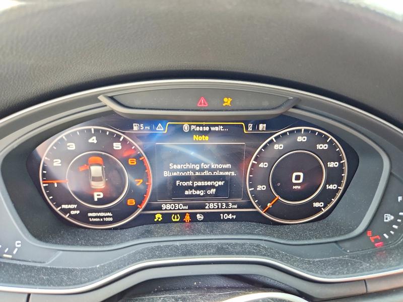2018 Audi A4 VIN WAUKMAF42JN016103 COPART salvage auction — FRONT END, Tx - Salvage Vehicle Title, sold $175 on 2026-09-10 (photo 9)