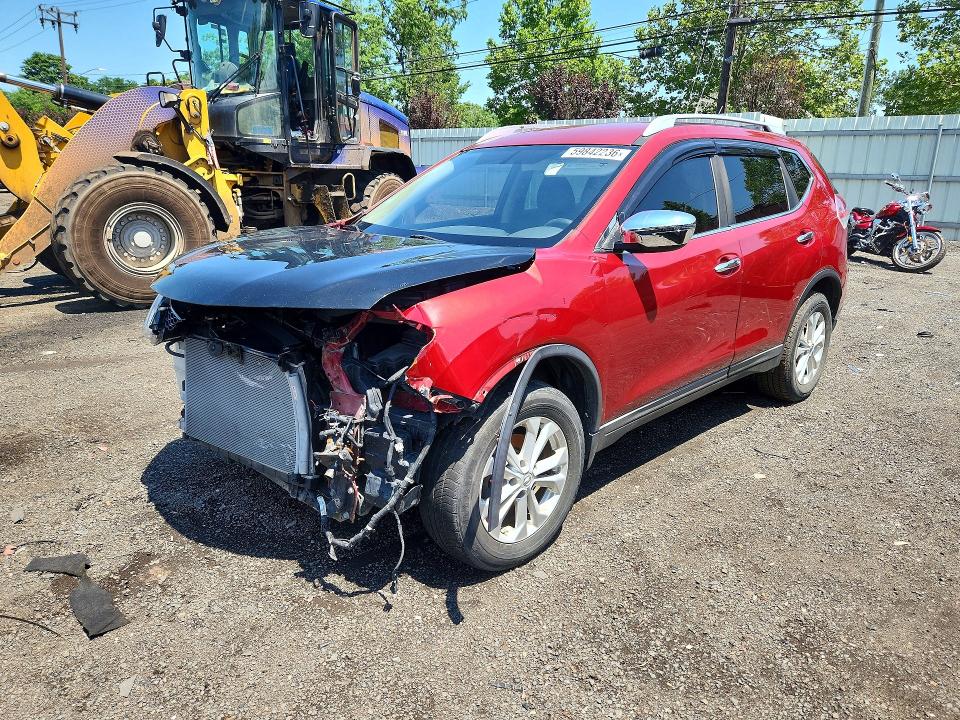 2016 Nissan Rogue VIN KNMAT2MV2GP638474 COPART salvage auction — FRONT END, Ct - Cert Of Title-Salvage, sold $775 on 2026-07-17 (photo 1)