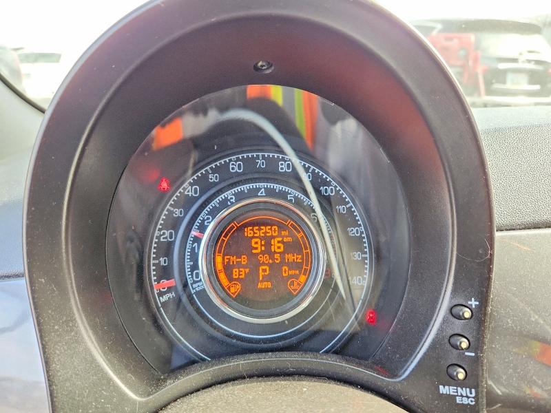 2012 Fiat 500 VIN 3C3CFFBR2CT287606 COPART salvage auction — FRONT END, Ca - Salvage Certificate, sold $450 on 2026-08-10 (photo 9)