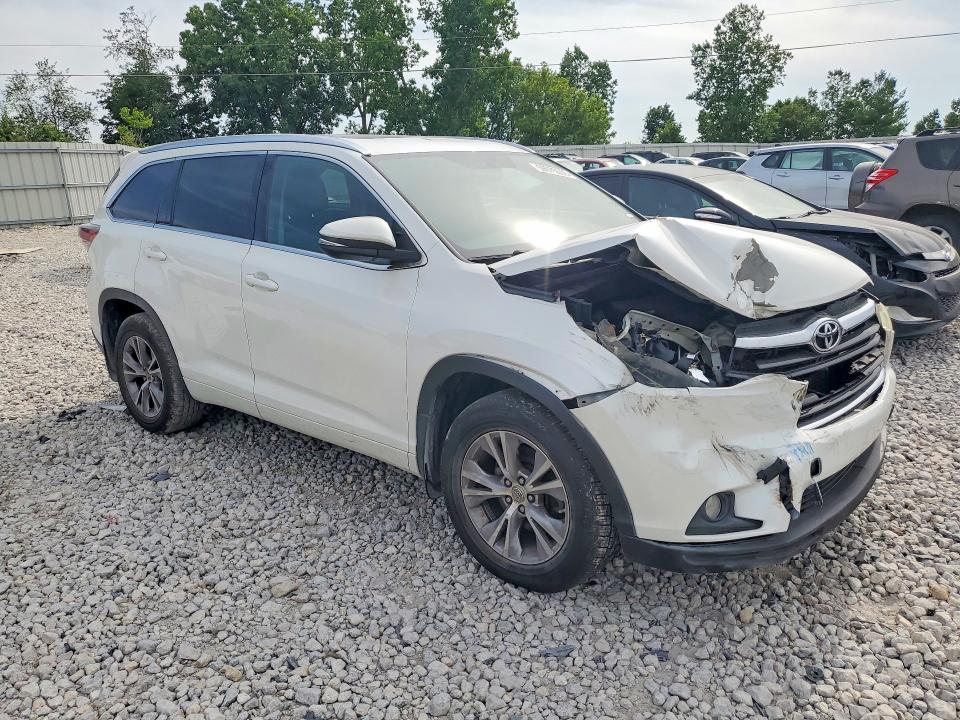 2015 Toyota Highlander VIN 5TDJKRFH7FS185086 COPART salvage auction — FRONT END, Mi - Certificate Of Title, sold $800 on 2026-07-30 (photo 4)