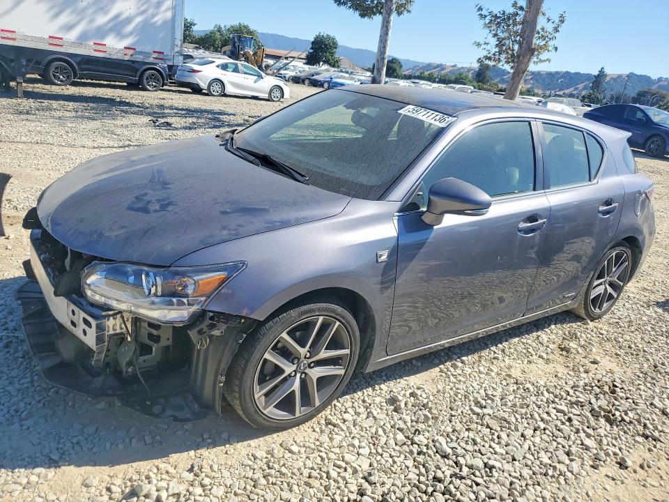 2016 Lexus Ct 200 VIN JTHKD5BH8G2266800 COPART salvage auction — FRONT END, Ca - Salvage Certificate, sold $2,200 on 2026-07-28 (photo 1)