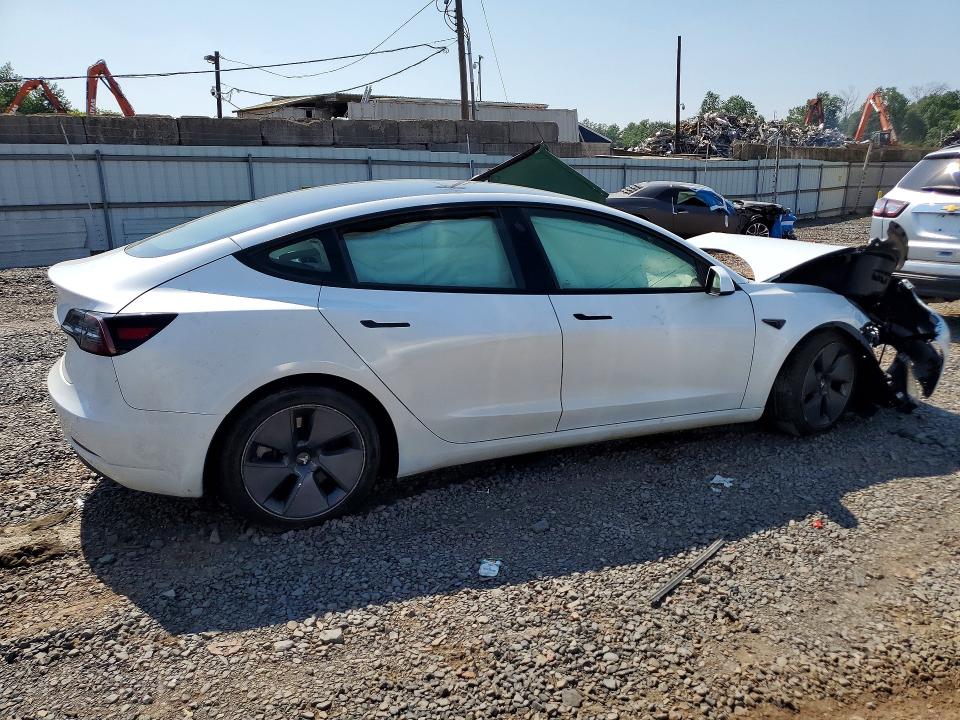 2022 Tesla Model 3 VIN 5YJ3E1EA8NF357084 COPART salvage auction — FRONT END, Nj - Certificate Of Title, sold $2,700 on 2026-07-31 (photo 3)