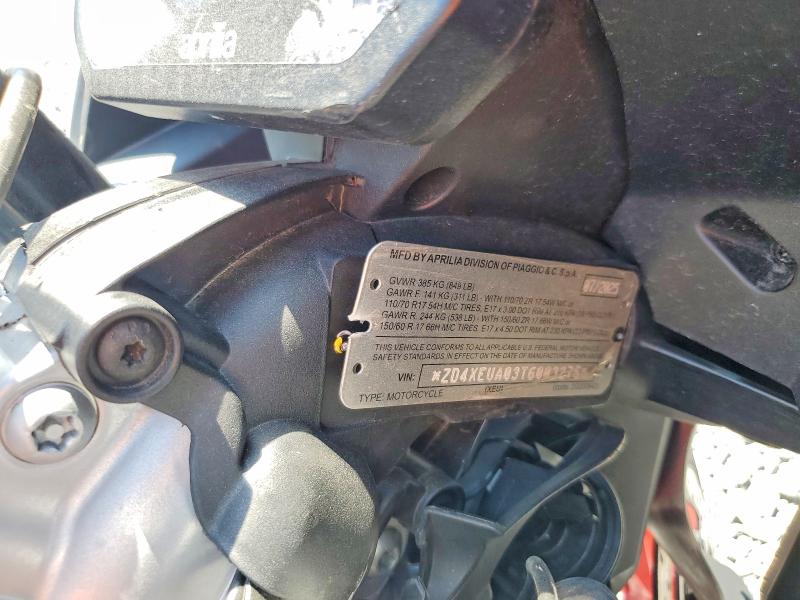 2026 Aprilia Rs VIN ZD4XEUA03T6003275 COPART salvage auction — FRONT END, SC - CERTIFICATE OF TITLE, sold $925 on 2026-07-22 (photo 8)