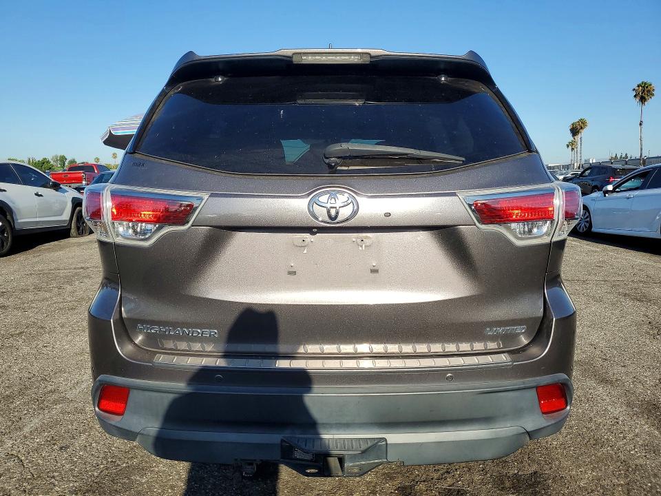 2015 Toyota Highlander VIN 5TDYKRFH5FS054138 COPART salvage auction — FRONT END, Ca - Salvage Certificate, sold $1,200 on 2026-07-21 (photo 6)