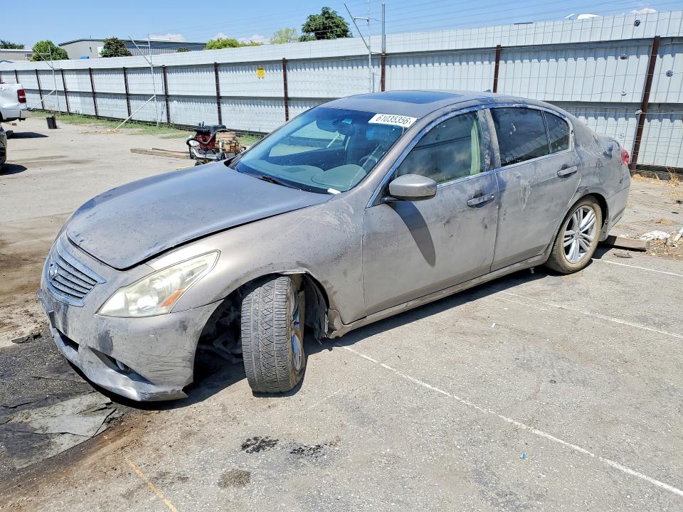 2013 Infiniti G VIN JN1CV6APXDM302975 COPART salvage auction — FRONT END, CA - SALVAGE CERTIFICATE, sold $350 on 2026-07-24 (photo 1)