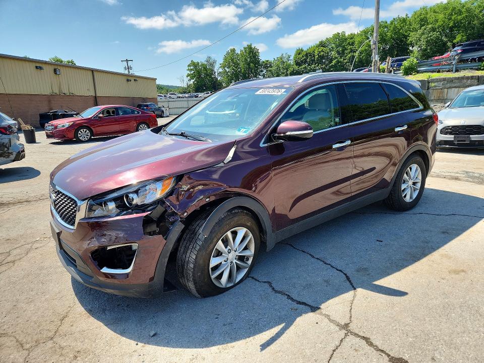 2018 Kia Sorento VIN 5XYPG4A57JG360549 COPART salvage auction — FRONT END, Ny - Mv-907A Salvage Certificate, sold $2,200 on 2026-07-14 (photo 1)